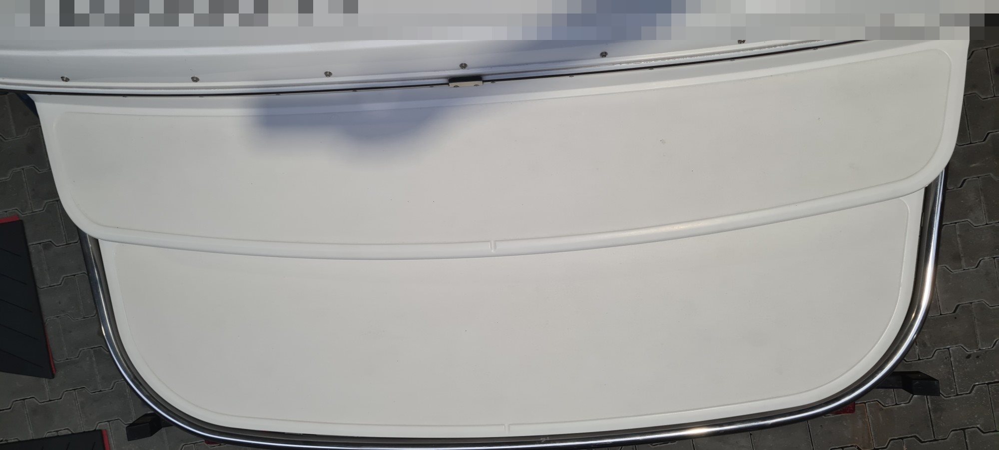 Cobalt 222, Badeplattform mit Bootsname vorher